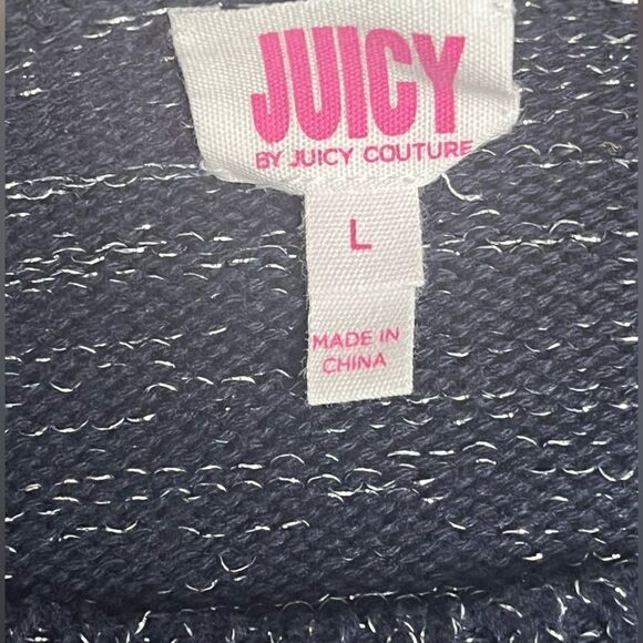 Juicy Couture Blue Silver Crew Neck Logo Sweater - Picture 3 of 5